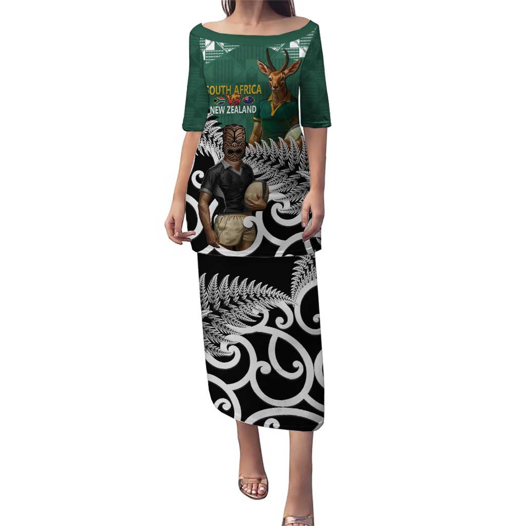 New Zealand South Africa Rugby Custom Puletasi Springboks Kente All Black Maori Together - Aussie Hoodie