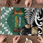 New Zealand South Africa Rugby Puzzle Springboks Kente All Black Maori Together - Aussie Hoodie