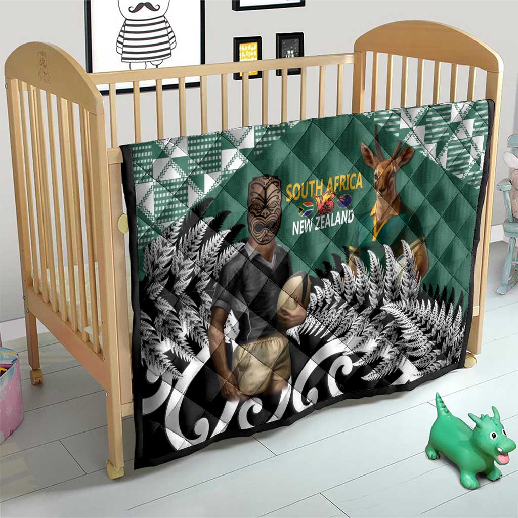New Zealand South Africa Rugby Quilt Springboks Kente All Black Maori Together - Aussie Hoodie