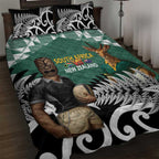 New Zealand South Africa Rugby Quilt Bed Set Springboks Kente All Black Maori Together - Aussie Hoodie