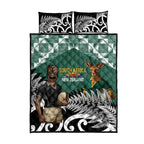 New Zealand South Africa Rugby Quilt Bed Set Springboks Kente All Black Maori Together - Aussie Hoodie