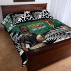 New Zealand South Africa Rugby Quilt Bed Set Springboks Kente All Black Maori Together - Aussie Hoodie