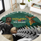 New Zealand South Africa Rugby Round Carpet Springboks Kente All Black Maori Together - Aussie Hoodie