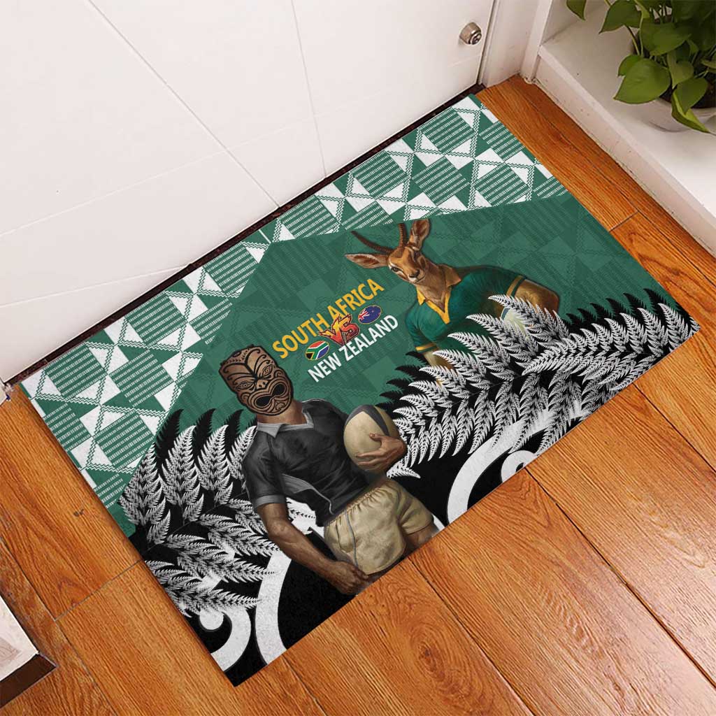 New Zealand South Africa Rugby Rubber Doormat Springboks Kente All Black Maori Together - Aussie Hoodie