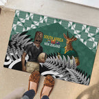 New Zealand South Africa Rugby Rubber Doormat Springboks Kente All Black Maori Together - Aussie Hoodie