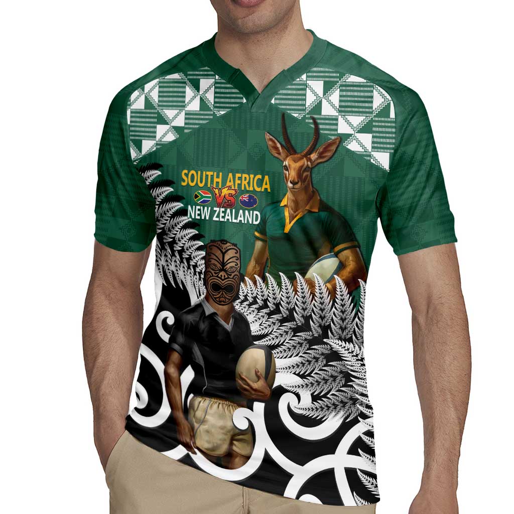 New Zealand South Africa Rugby Custom Rugby Jersey Springboks Kente All Black Maori Together - Aussie Hoodie