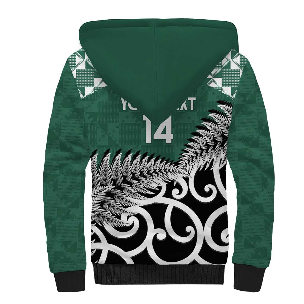New Zealand South Africa Rugby Custom Sherpa Hoodie Springboks Kente All Black Maori Together - Aussie Hoodie