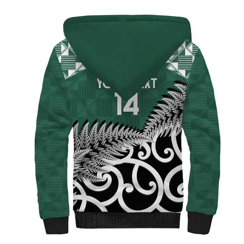 New Zealand South Africa Rugby Custom Sherpa Hoodie Springboks Kente All Black Maori Together - Aussie Hoodie