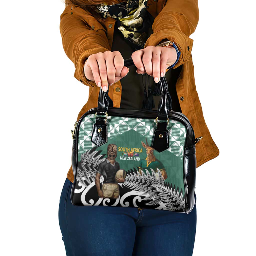 New Zealand South Africa Rugby Shoulder Handbag Springboks Kente All Black Maori Together - Aussie Hoodie