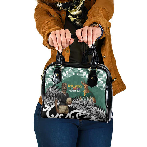 New Zealand South Africa Rugby Shoulder Handbag Springboks Kente All Black Maori Together - Aussie Hoodie