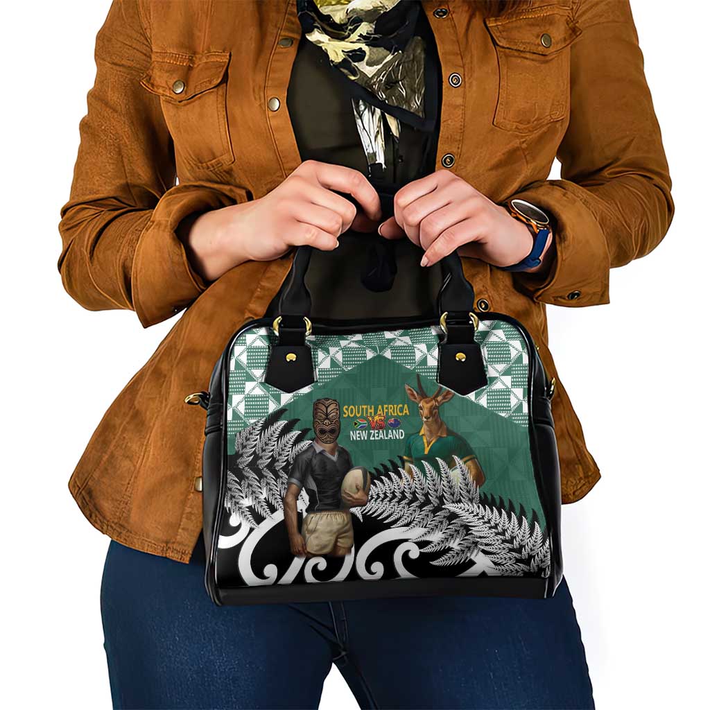 New Zealand South Africa Rugby Shoulder Handbag Springboks Kente All Black Maori Together - Aussie Hoodie