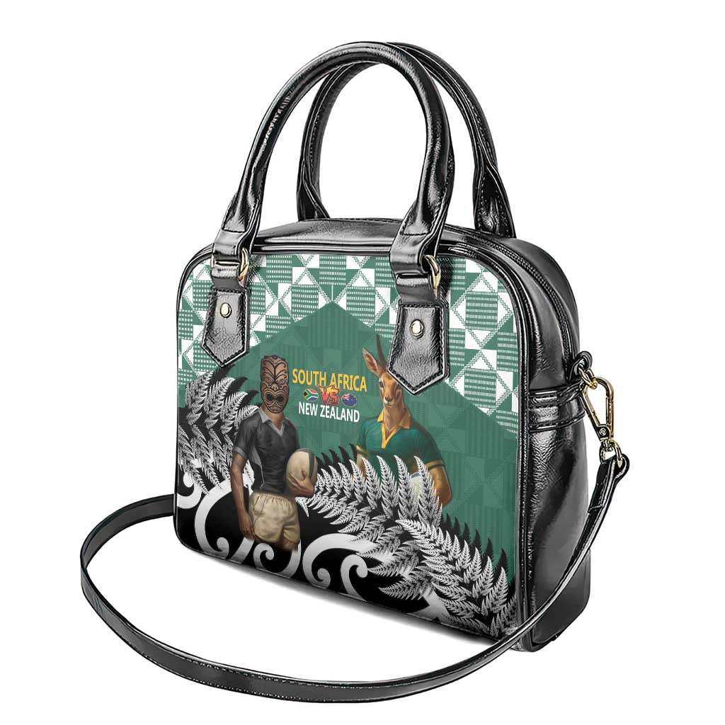 New Zealand South Africa Rugby Shoulder Handbag Springboks Kente All Black Maori Together - Aussie Hoodie