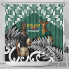 New Zealand South Africa Rugby Shower Curtain Springboks Kente All Black Maori Together - Aussie Hoodie
