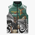 New Zealand South Africa Rugby Custom Sleeveless Puffer Jacket Springboks Kente All Black Maori Together - Aussie Hoodie