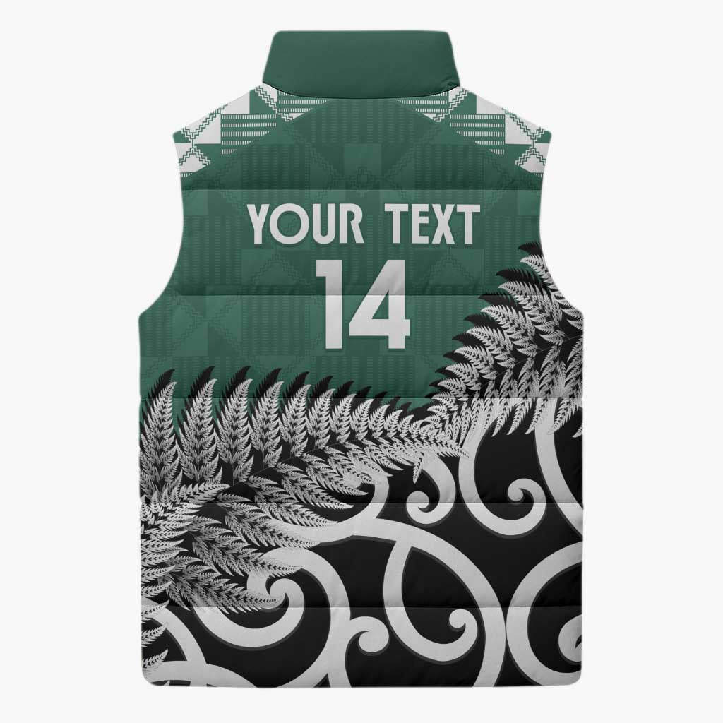 New Zealand South Africa Rugby Custom Sleeveless Puffer Jacket Springboks Kente All Black Maori Together - Aussie Hoodie