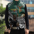 New Zealand South Africa Rugby Custom Sleeveless Puffer Jacket Springboks Kente All Black Maori Together - Aussie Hoodie