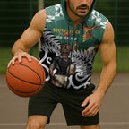 New Zealand South Africa Rugby Custom Sleeveless Zip Hoodie Springboks Kente All Black Maori Together LT14