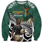 New Zealand South Africa Rugby Custom Sweatshirt Springboks Kente All Black Maori Together - Aussie Hoodie