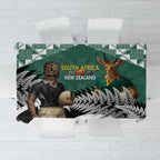 New Zealand South Africa Rugby Tablecloth Springboks Kente All Black Maori Together - Aussie Hoodie