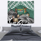 New Zealand South Africa Rugby Tapestry Springboks Kente All Black Maori Together - Aussie Hoodie