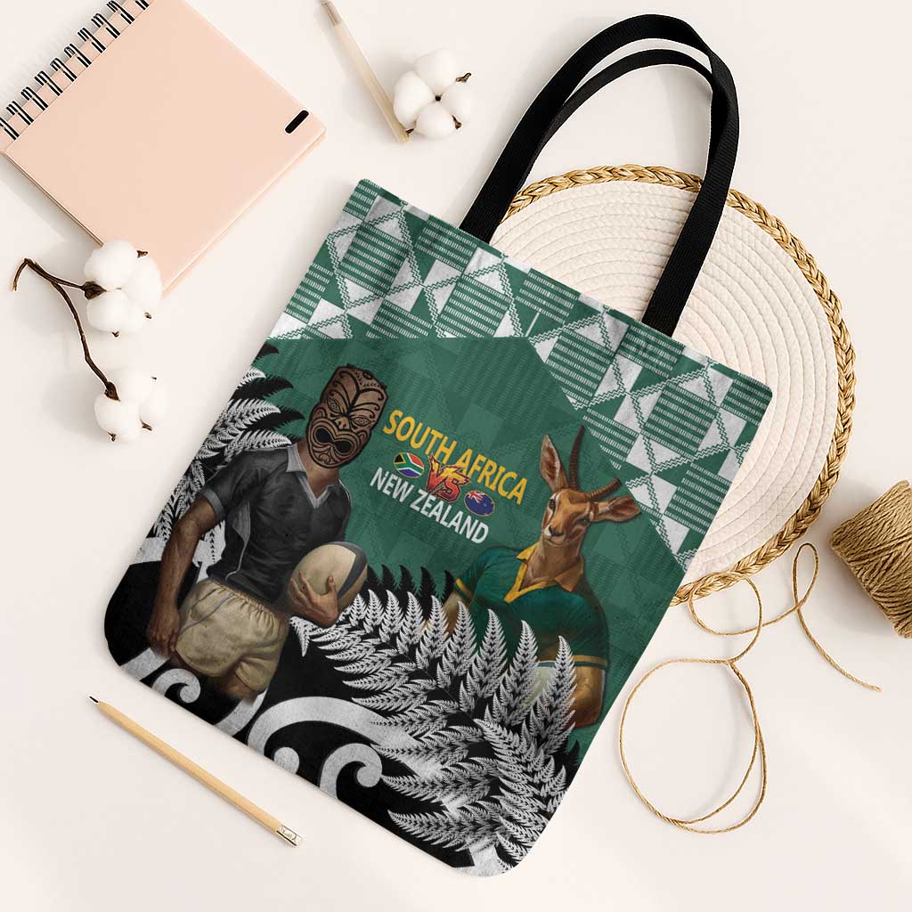 New Zealand South Africa Rugby Tote Bag Springboks Kente All Black Maori Together - Aussie Hoodie