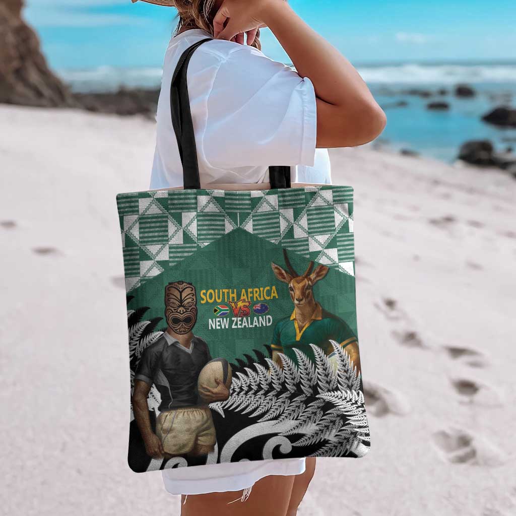 New Zealand South Africa Rugby Tote Bag Springboks Kente All Black Maori Together - Aussie Hoodie
