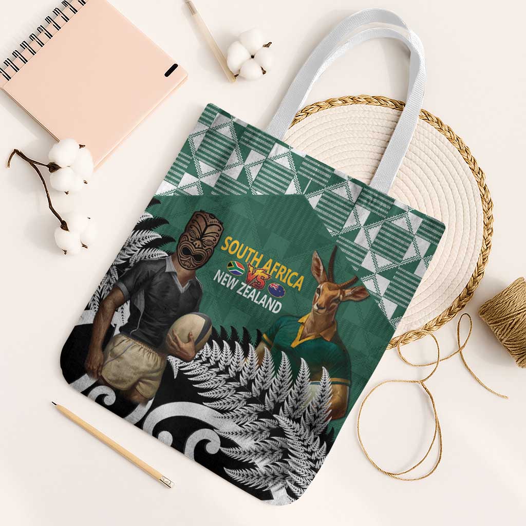 New Zealand South Africa Rugby Tote Bag Springboks Kente All Black Maori Together - Aussie Hoodie