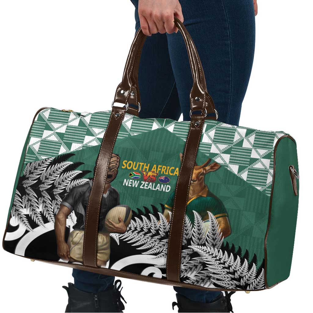 New Zealand South Africa Rugby Travel Bag Springboks Kente All Black Maori Together - Aussie Hoodie