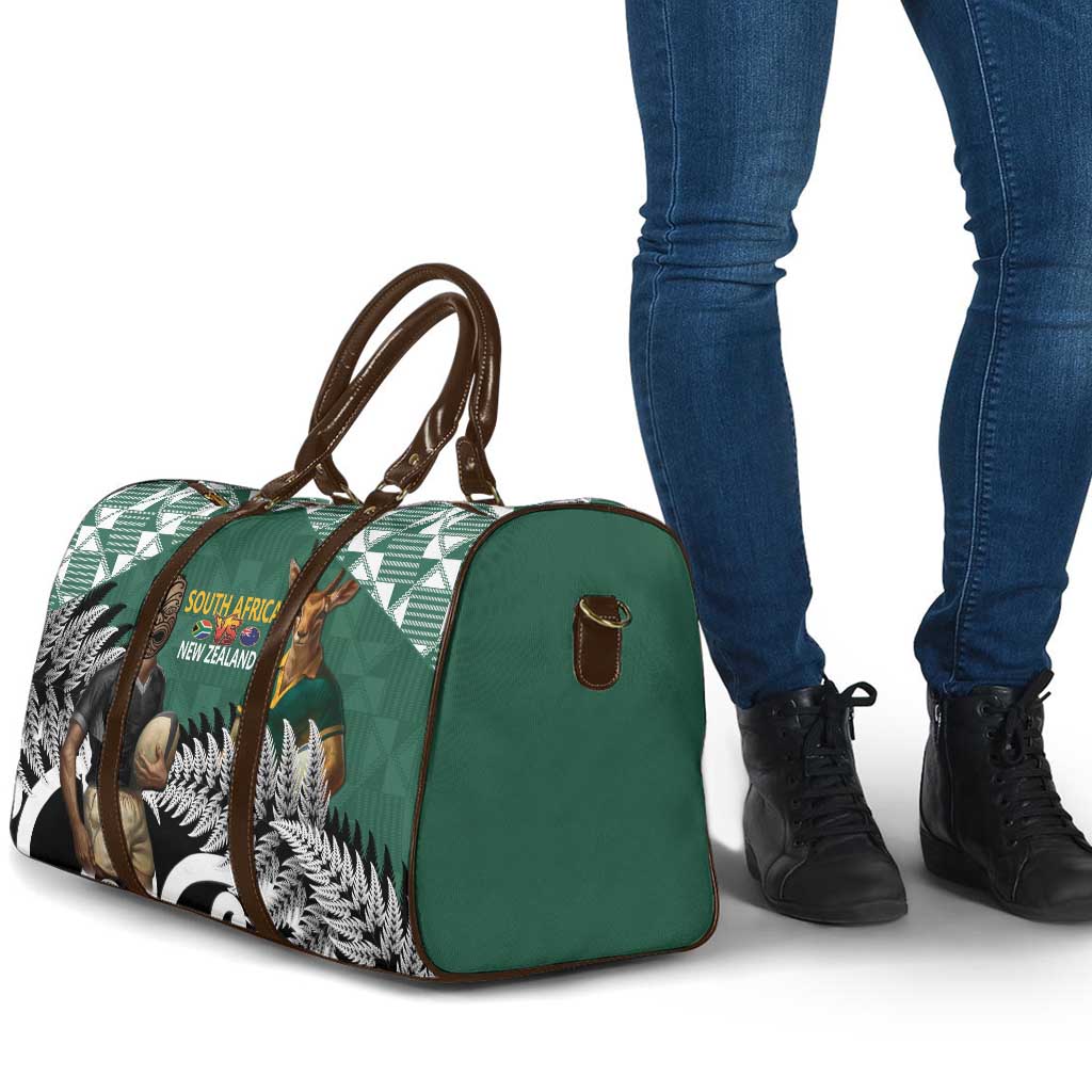 New Zealand South Africa Rugby Travel Bag Springboks Kente All Black Maori Together - Aussie Hoodie