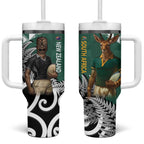 New Zealand South Africa Rugby Tumbler With Handle Springboks Kente All Black Maori Together - Aussie Hoodie