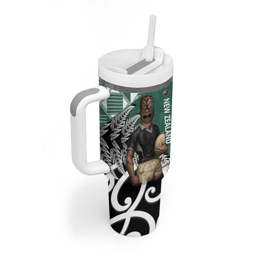 New Zealand South Africa Rugby Tumbler With Handle Springboks Kente All Black Maori Together - Aussie Hoodie