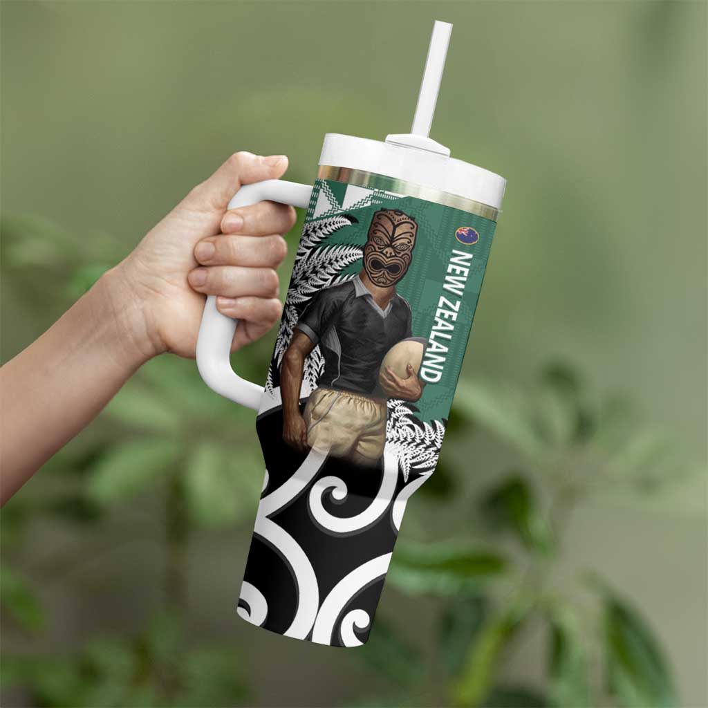 New Zealand South Africa Rugby Tumbler With Handle Springboks Kente All Black Maori Together - Aussie Hoodie