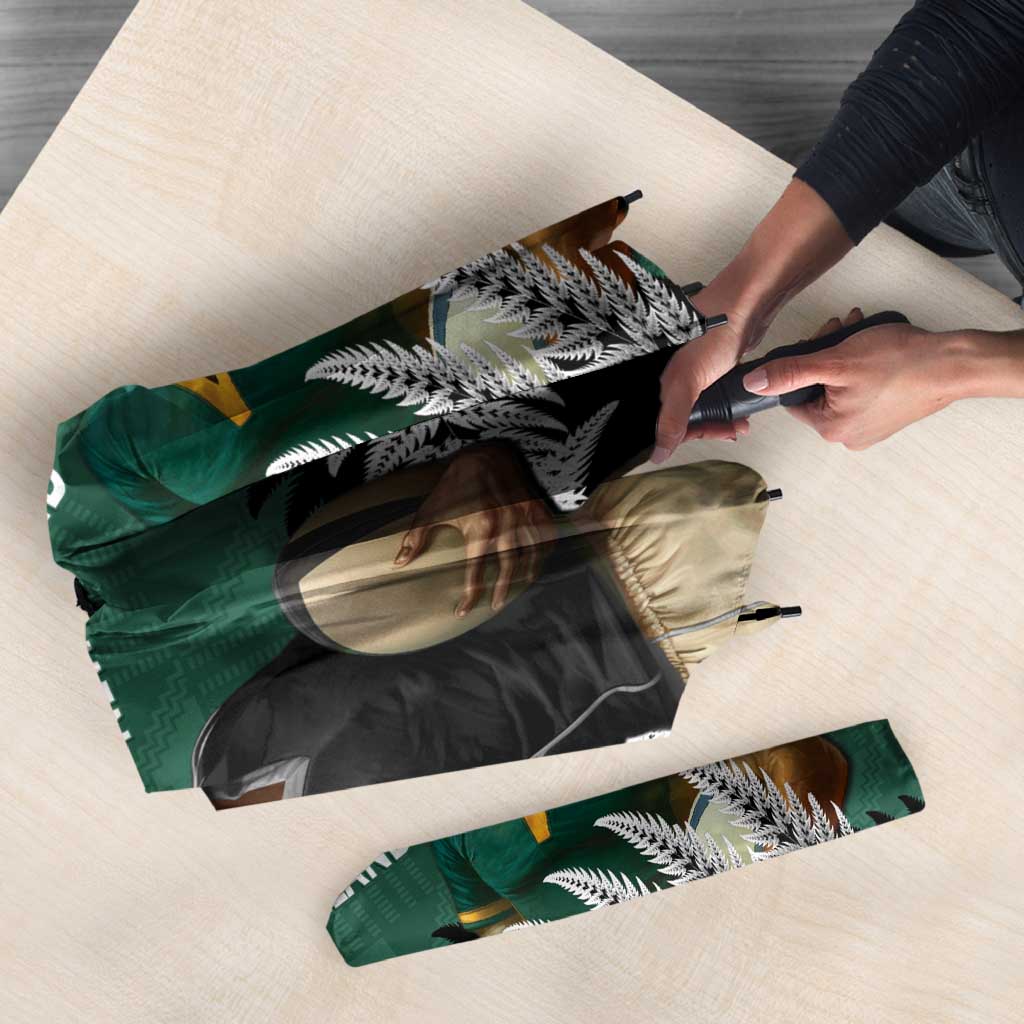 New Zealand South Africa Rugby Umbrella Springboks Kente All Black Maori Together - Aussie Hoodie