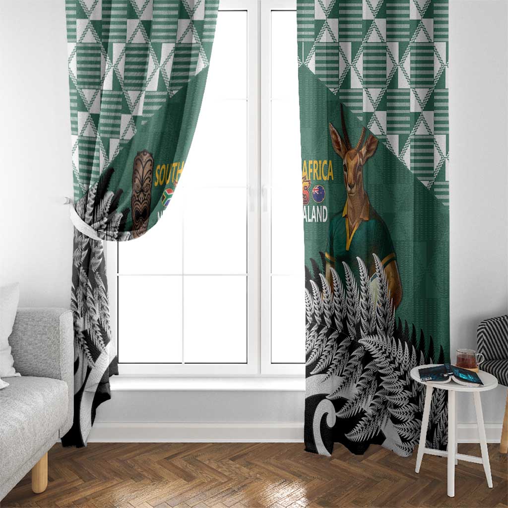 New Zealand South Africa Rugby Window Curtain Springboks Kente All Black Maori Together - Aussie Hoodie
