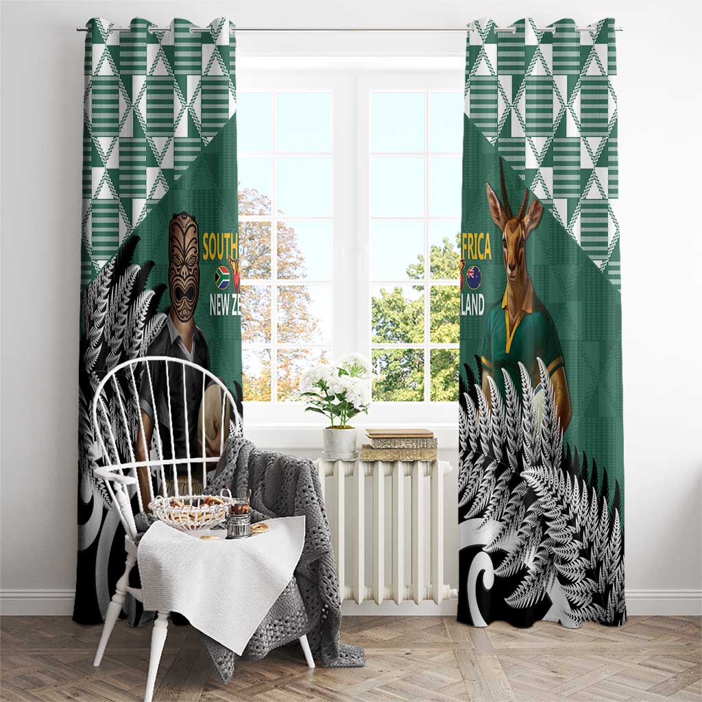 New Zealand South Africa Rugby Window Curtain Springboks Kente All Black Maori Together - Aussie Hoodie