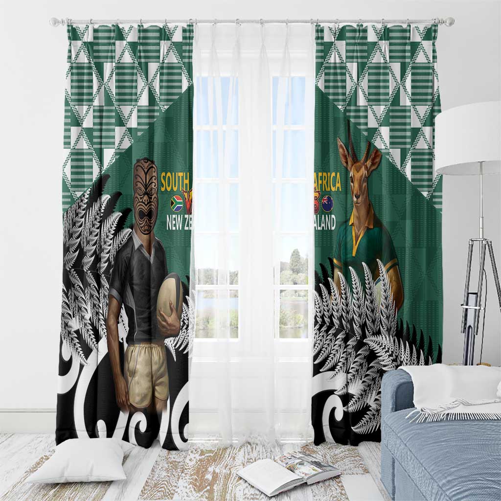 New Zealand South Africa Rugby Window Curtain Springboks Kente All Black Maori Together - Aussie Hoodie