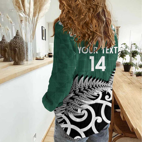 New Zealand South Africa Rugby Custom Women Casual Shirt Springboks Kente All Black Maori Together - Aussie Hoodie