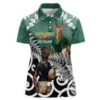 New Zealand South Africa Rugby Custom Women Polo Shirt Springboks Kente All Black Maori Together - Aussie Hoodie