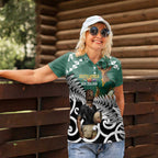 New Zealand South Africa Rugby Custom Women Polo Shirt Springboks Kente All Black Maori Together - Aussie Hoodie