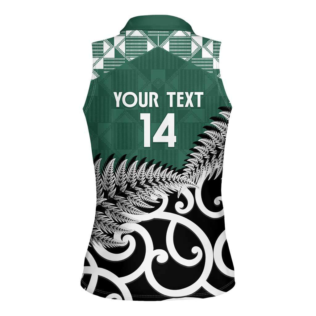 New Zealand South Africa Rugby Custom Women Sleeveless Polo Shirt Springboks Kente All Black Maori Together - Aussie Hoodie