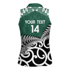 New Zealand South Africa Rugby Custom Women Sleeveless Polo Shirt Springboks Kente All Black Maori Together - Aussie Hoodie