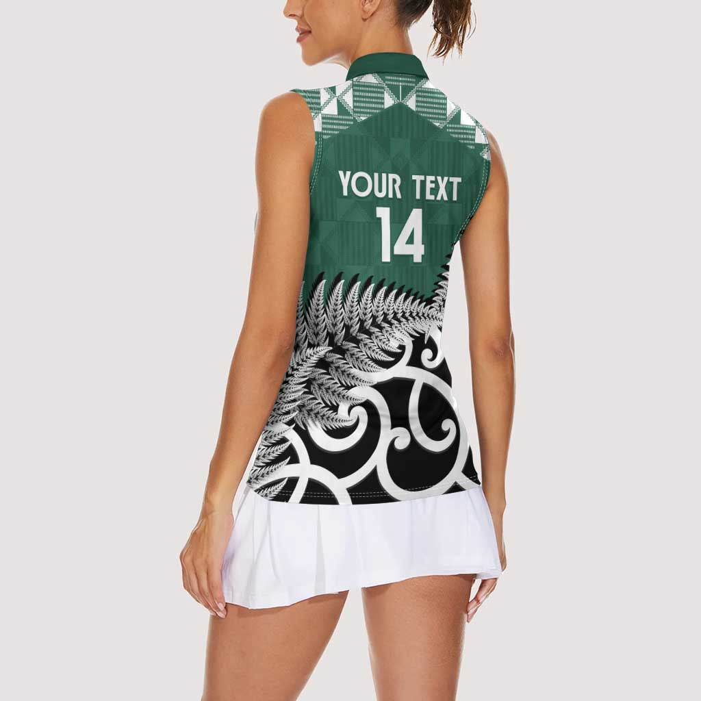 New Zealand South Africa Rugby Custom Women Sleeveless Polo Shirt Springboks Kente All Black Maori Together - Aussie Hoodie