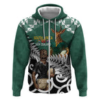 New Zealand South Africa Rugby Custom Zip Hoodie Springboks Kente All Black Maori Together - Aussie Hoodie