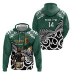 New Zealand South Africa Rugby Custom Zip Hoodie Springboks Kente All Black Maori Together - Aussie Hoodie
