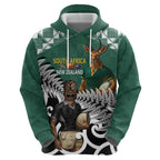 New Zealand South Africa Rugby Custom Zip Hoodie Springboks Kente All Black Maori Together - Aussie Hoodie