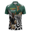New Zealand South Africa Rugby Custom Zipper Polo Shirt Springboks Kente All Black Maori Together - Aussie Hoodie