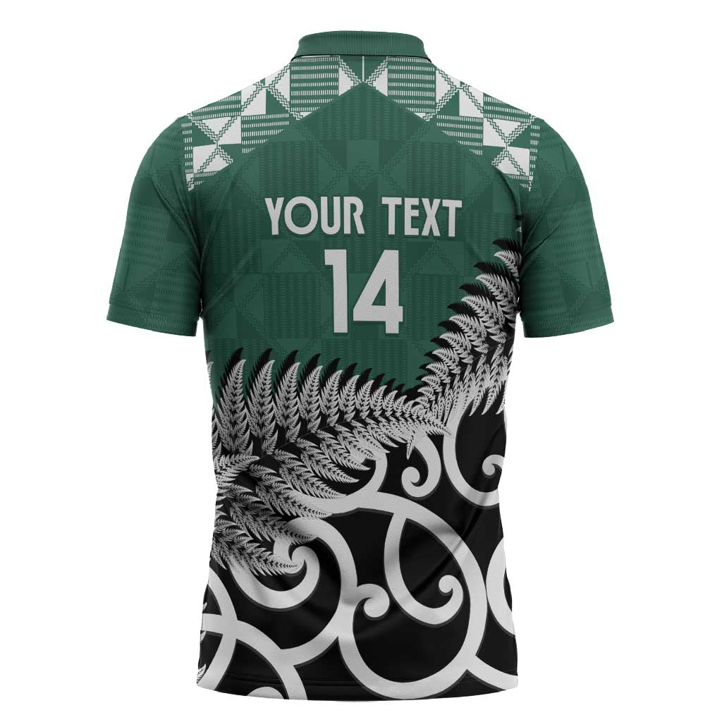 New Zealand South Africa Rugby Custom Zipper Polo Shirt Springboks Kente All Black Maori Together - Aussie Hoodie
