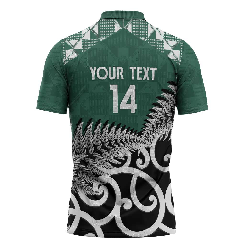 New Zealand South Africa Rugby Custom Zipper Polo Shirt Springboks Kente All Black Maori Together - Aussie Hoodie