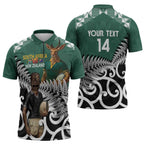New Zealand South Africa Rugby Custom Zipper Polo Shirt Springboks Kente All Black Maori Together - Aussie Hoodie