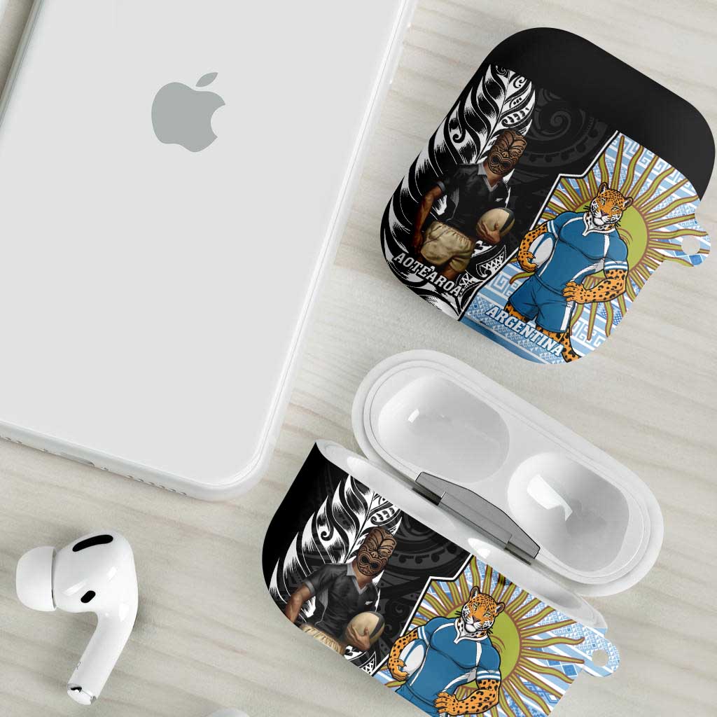 New Zealand Argentina Rugby AirPods Case 2025 Los Pumas All Black Together - Aussie Hoodie